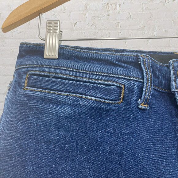 La Joie Jeans Size 10 Flare Raw Hem High Rise Medium Wash Denim - Picture 7 of 14